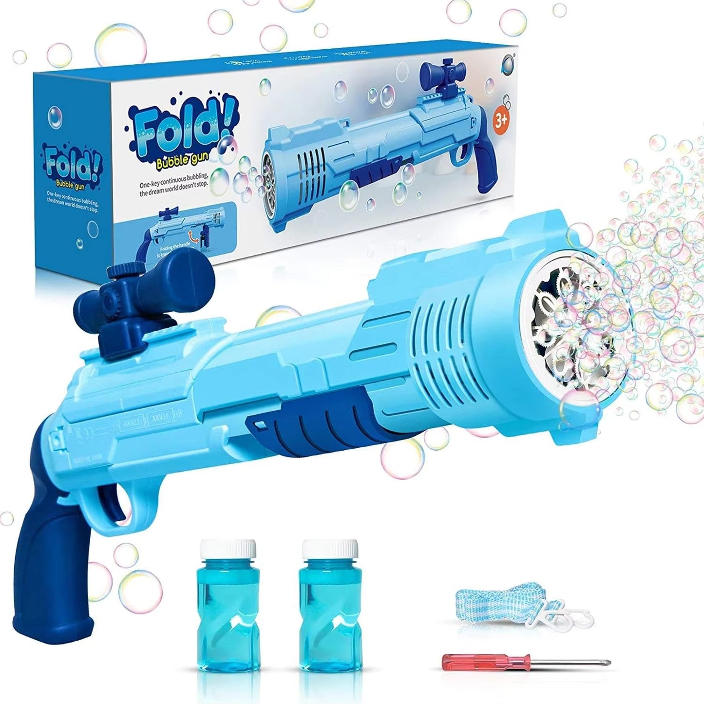 Fold Bubble Gun with Lights & Music