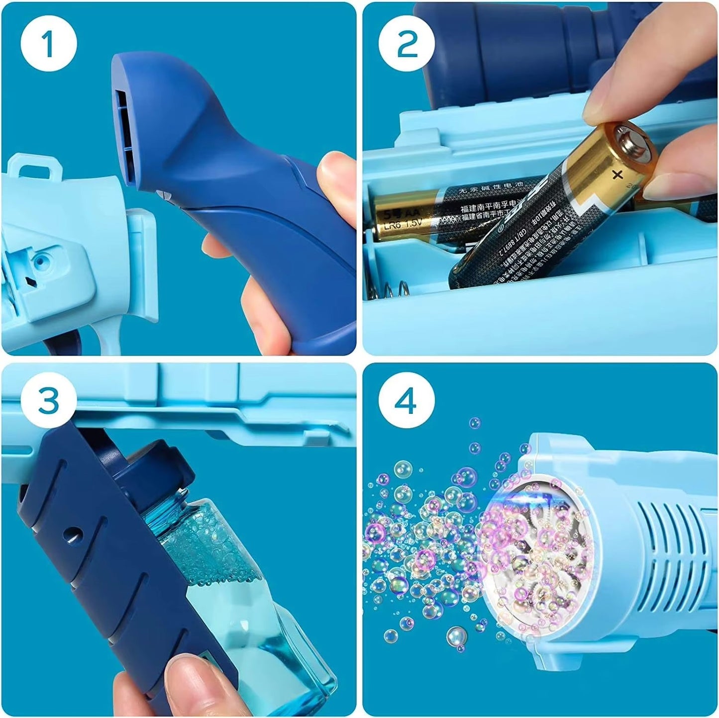 Fold Bubble Gun with Lights & Music
