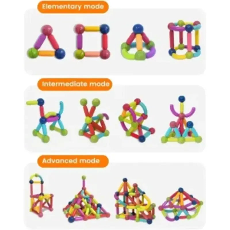 Magnetic Building Sticks Construction Set