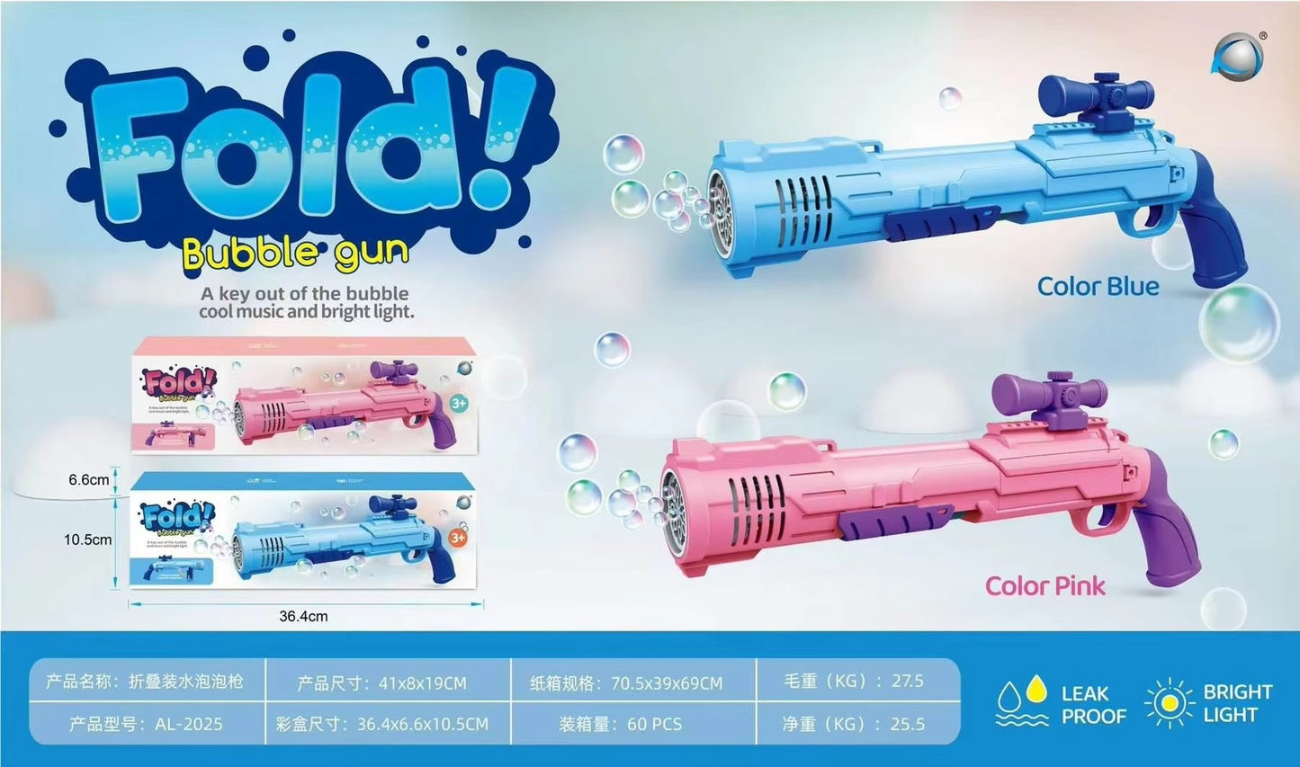 Fold Bubble Gun with Lights & Music