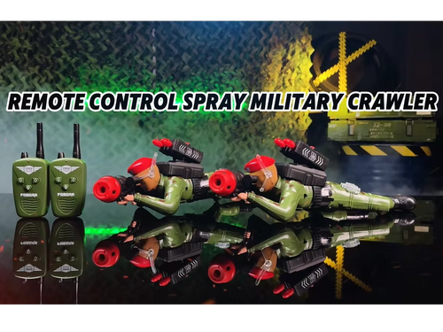 Remote Control Spray Military Crawler Toy