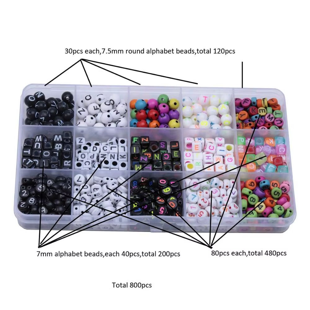 DIY Alphabet Beads Kit – Letter Beads Storage Box for Jewelry Making