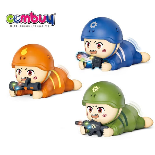 Military Crawling Soldier Toy with Lights & Sound