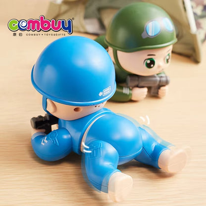 Military Crawling Soldier Toy with Lights & Sound