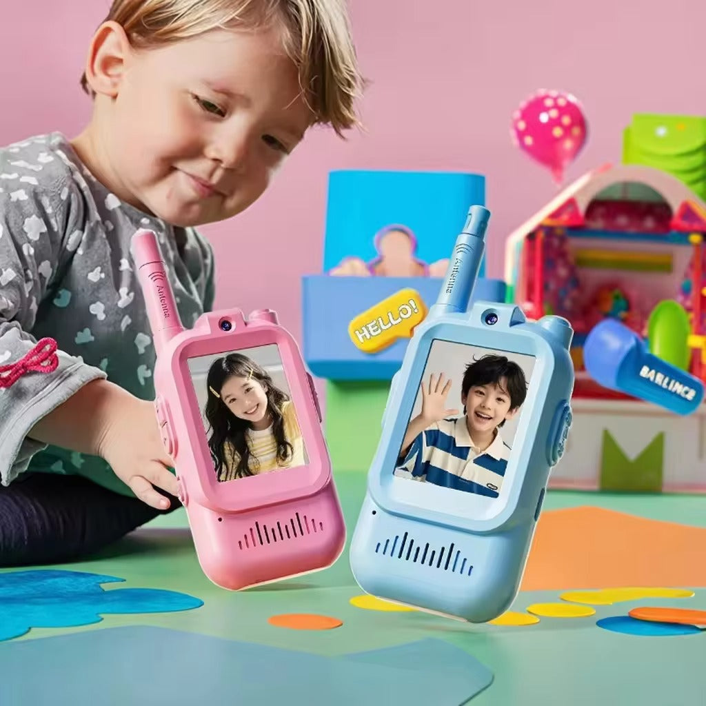 Kids Video Walkie Talkie with Camera & Screen | Rechargeable Two-Way Voice Intercom Toy for Children