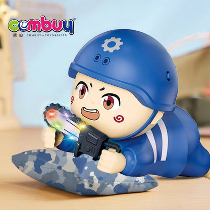 Military Crawling Soldier Toy with Lights & Sound