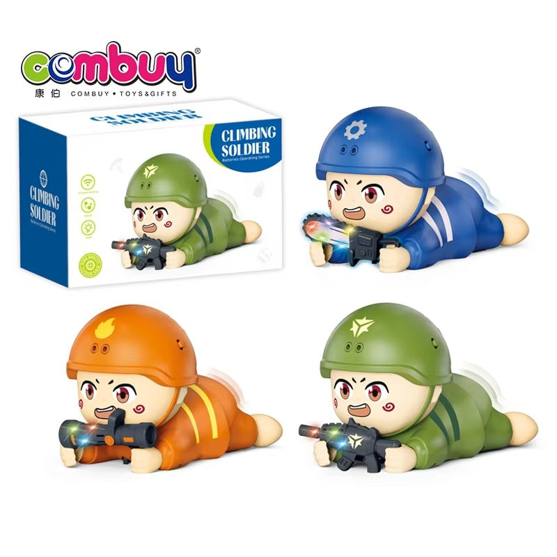 Military Crawling Soldier Toy with Lights & Sound