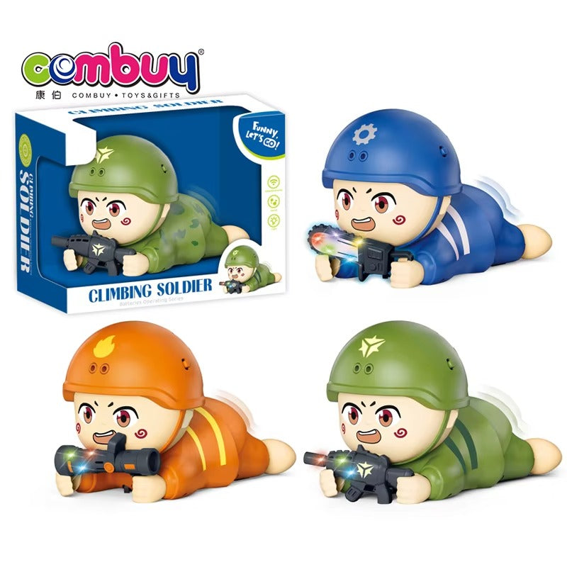 Military Crawling Soldier Toy with Lights & Sound